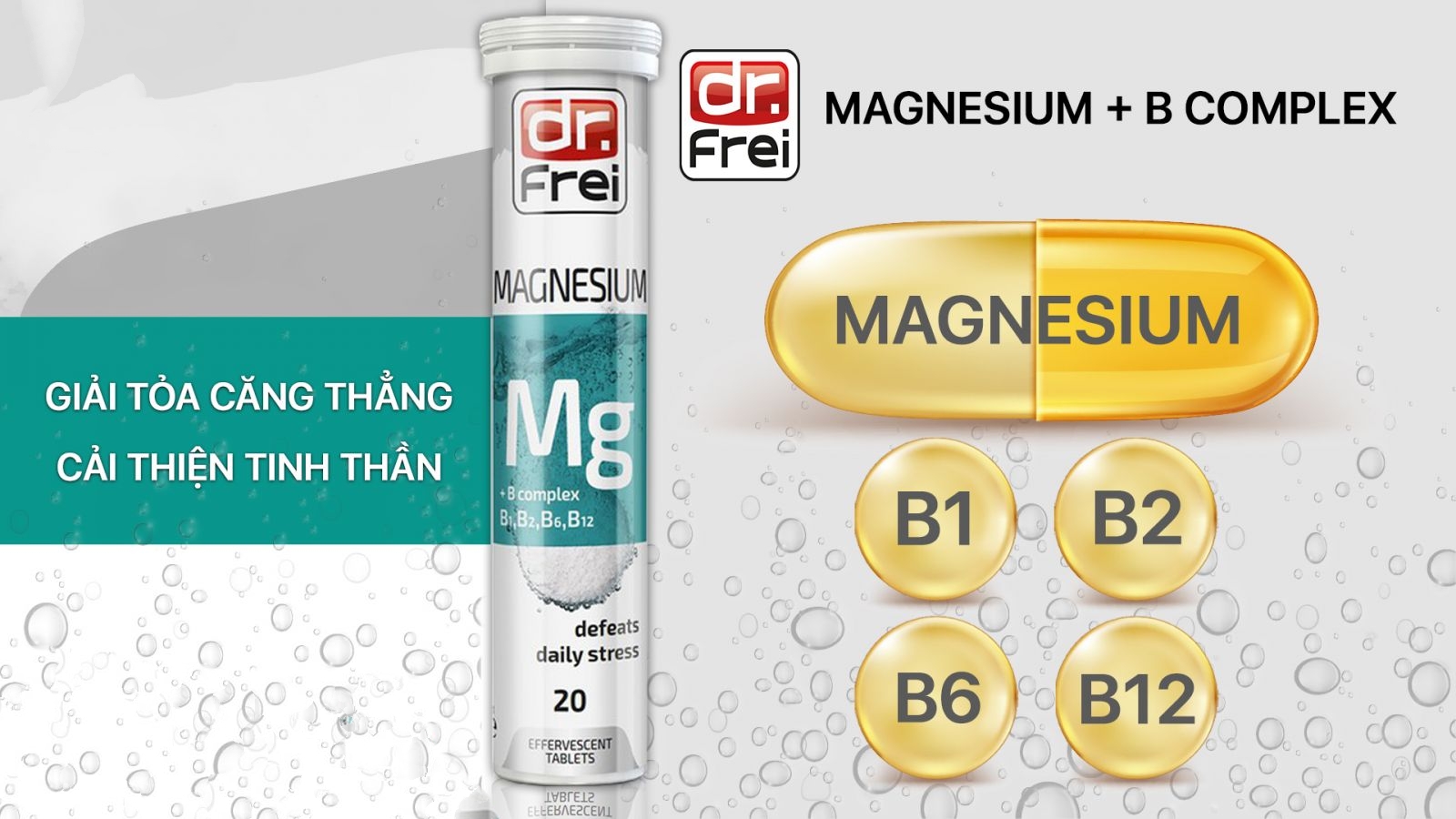 Dr. Frei Magnesium + B Complex Hỗ Trợ Bổ Sung Magie Và Vitamin